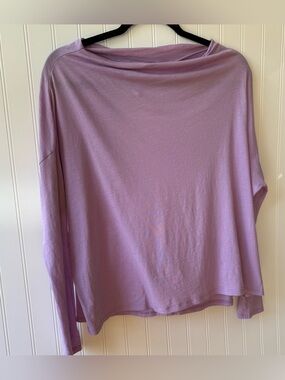 Vince 100% Pima Cotton Dolman Sleeve Boat Neck Top Lilac Purple Size Small